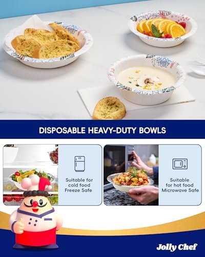 JOLLY CHEF 160 Count Paper Bowls 20 oz with Floral Print - Image 6