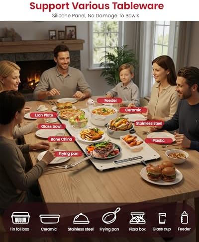 Extra Large Food Warming Mat, XXL 36"x16" Full-Surface Heating - Image 4
