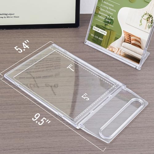 2 Pack 5x7 Inch Sign Holder Vertical, Double-Sided Usage with Swivel Base for Table Display, for Office, Store, Restaurant, Retail Counters, for Menu, Message Board, Note - Image 2