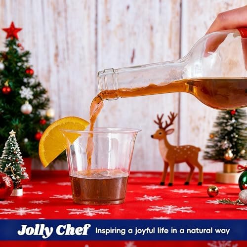JOLLY CHEF 9 oz Plastic Cups, 300 Pack Clear Disposable Drinking Cups - Image 3