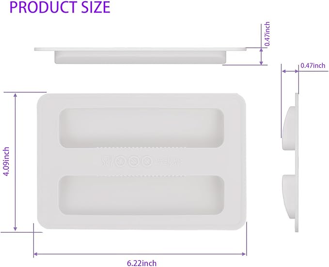2 Pack Toaster Cover 2 Slice Silicone Toaster Lid Bread Machine Cover Bread Maker Accessories (White)