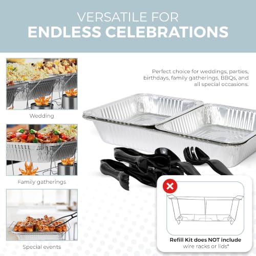 Alpha Living Large Full Size Refill Kit Disposable Chafing Buffet with - Utensils, Fuel Cans Only – Premium Chafing Dish Set for Events, Parties, Catering - Image 5