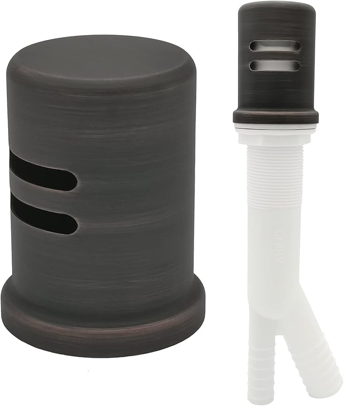 Dishwasher Air Gap Kits with ORB Dishwasher Air Gap Cover and Matching Escutcheon, Replacement air gap dishwasher,Solid Brass Air Gap Cap, Oil Rubbed Bronze Finish