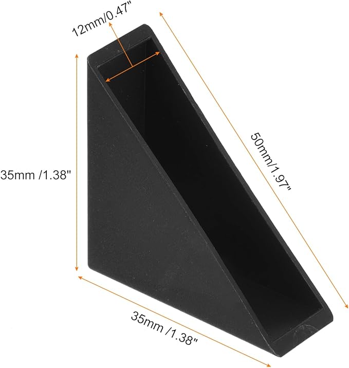 uxcell 20Pcs Plastic Corner Protectors 12x50mm Right Angle Shape Glass Corner Guards Cushion for Corner Protection of Glass, Mirror, Tile, Black