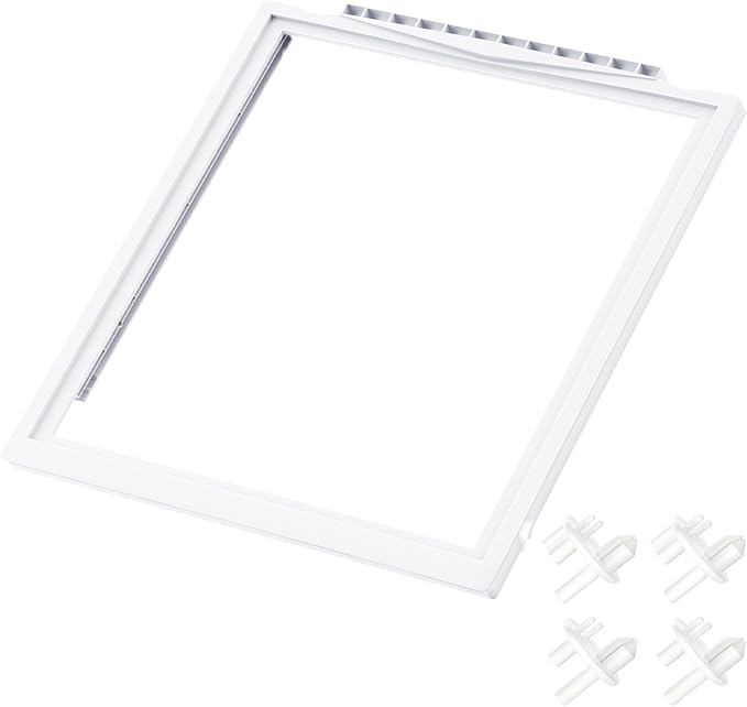 UPGRADED 241969501 Refrigerator Shelf Frame Compatible with Frigidaire Shelf Replacement Parts Crisper Drawer Pan Cover with 241993101 & 241993001 Crisper Cover Support LFSS2612TF0, FFSS2615TS0 Shelf