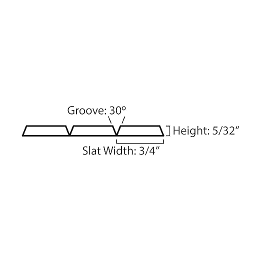 4ft x 4ft Unfinished White Oak Veneer Flexible Tambour Wall Panel with 3/4" Black 30-Degree Groove Slats, Flexible & Customizable