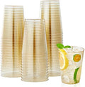 JOLLY CHEF Gold Glitter Plastic Cups 10 oz Disposable Tumblers 100 Pack by JOLLYCHEF