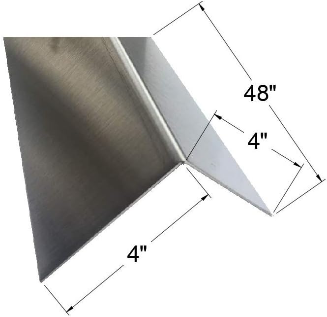 Brushed 304 Stainless Steel Corner Guards, 48" Wall Protectors, 20ga & 16ga, Available in 1/2" to 4", Multi-Pack Options (1, 2, 5, or 10) (1, 4 x 4, 16ga, No Hug Edges)
