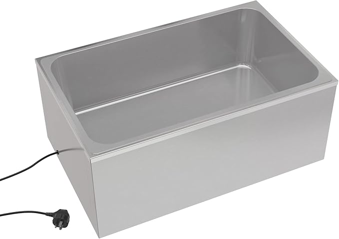 KoolMore Commercial Bain Marie Countertop Food Warmer, Soup Station, and Buffet Table Server with One Serving Section, Stainless-Steel Steamer with Auto Shut Off (CFW-1), Silver