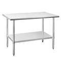 Hally Stainless Steel Table for Prep & Work 30 x 48 Inches, NSF Commercial Heavy Duty Table with Undershelf and Galvanized Legs for Restaurant, Home and Hotel
