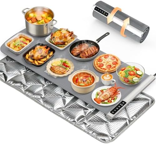 Warming Mat for Food 36"x16" with Heat Resistant Mat by HomeElves