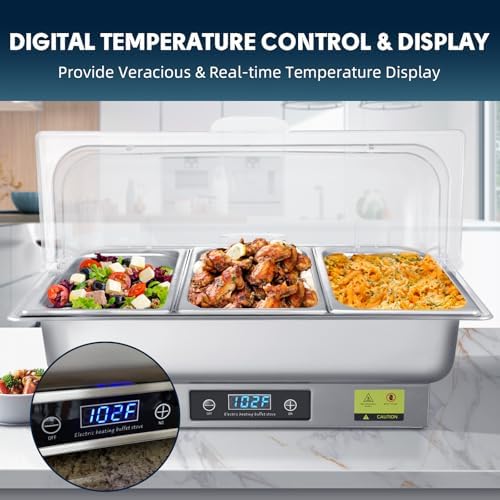 Electric Chafing Dish Buffet Server with Button Panel Control - Image 3
