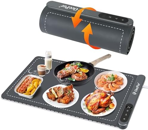 Warming Mat for Food,24"x15" Large Food Warmer Mats for Countertop (Gray) by OcePor