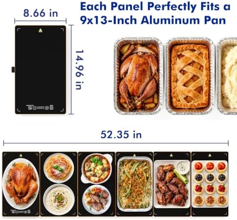 Electric Warming Trays for Buffets Party - 52 x 15 inches Food Warmers with Precise Temperature Control, Flexible Combination Buffet Servers and Warmers for Home Entertaining and Catering - Image 4