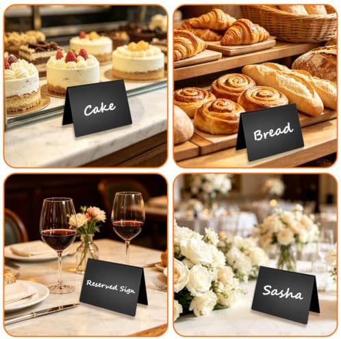 V Shape 20 Pack Mini Chalkboard Signs, Reusable Small Chalkboard Food Labels with 7 Color Markers, Spray Bottle and Cleaning Cloth for Buffet Wedding Party Table Decor - Image 4