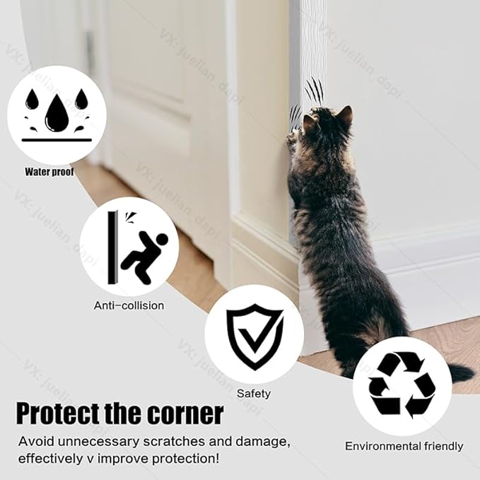 ‎Frychee Wall Corner Protector, Walls Edge Protector，Self-Adhesive Wall Corner Guards,PVC Double Side Edge Protector， Furniture Stairs Guard (White Wood Grain 2PCS 100cm/39.37in)