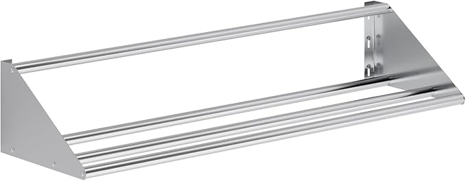 AmGood 62 in. Stainless Steel Tubular Glass Rack Shelf. Holds 3 Dish Racks. NSF.