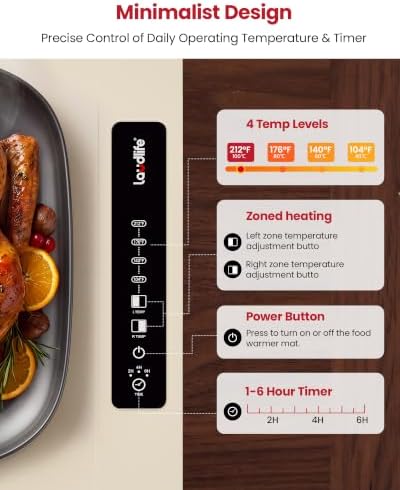 Double-Zone Silicone Heating Mat, 2 Independent Temp Zones for Food - Image 4