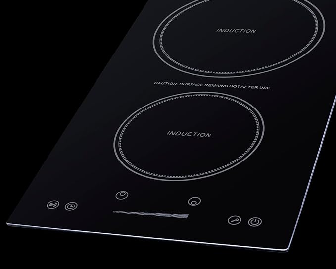 Summit 12" Induction Cooktop, 2 Cooking Zones, 115V Electric Cooktop With 30-Minute Safety Shutoff, ADA Compliant Design, Black - SINCH115V2B