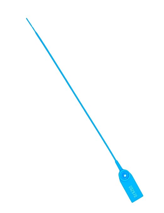 Plastic Numbered Security Seal Pull Tight Padlock Safety Tag Tamper Proof Tie Disposable Self-Locking Seals 11” Length,100pcs,Blue
