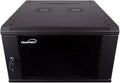 NavePoint 6U Server Cabinet Wall Mount Rack Enclosure Includes 2 Fans, Locking Glass Door, Removable Side Panels – 6U Network Cabinet 23.6” Deep, 19 Inch Server Rack for IT and A/V Equipment