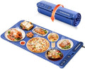 Warming Mat For Food Extra Large 32"x15", Electric Silicone Food Warmer Trays for Chafing Dishes & Buffet,Portable Countertop Food Warmers for Parties, 7-Level Temp 8-Hour Timer， Blue by FJAU