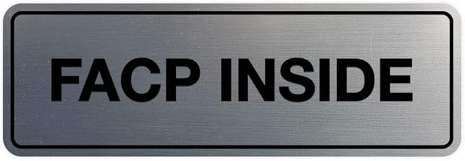 Signs ByLITA Standard FACP Inside Sign | Fire Safety Signage (Brushed Silver) - Large 1 Pack