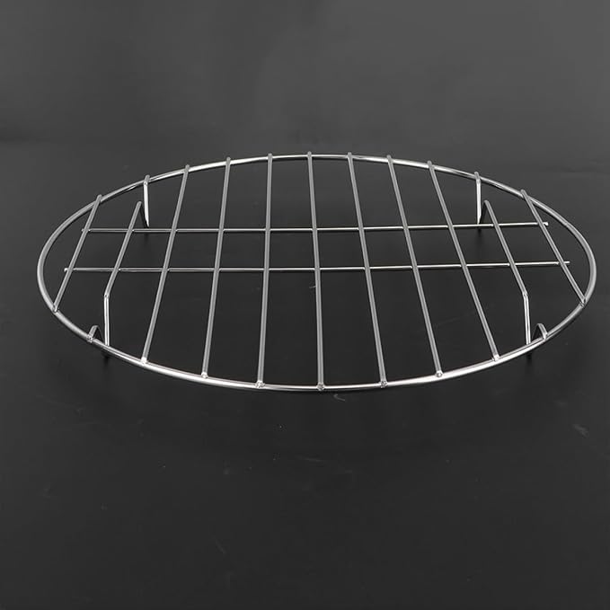 MERRYHAPY 2Pcs Stainless Steel Steak Barbecue Stand and Pizza Baking Rack, 25Cm 28Cm Grilling Shelf for Outdoor Barbecue, Meat Rib Rack Compatible Grill and Oven Cooking