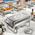 Chafing Dishes for Buffet 4 Pack, 9QT Chafing Dish High Grade Stainless Steel Chafer Complete Set,Steel Handle, Catering Events Complete Buffet Warmer Set (Silver, 4) by KScocina