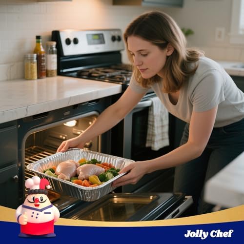 JOLLY CHEF 9x13 Aluminum Foil Pans (30 Pack) and 200 Pack Disposable Paper Napkins - Image 7