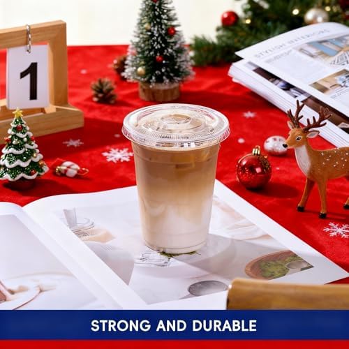 JOLLY CHEF 16 oz Plastic Cups with Lids, 500 Packs Crystal PET Clear Cups - Image 3