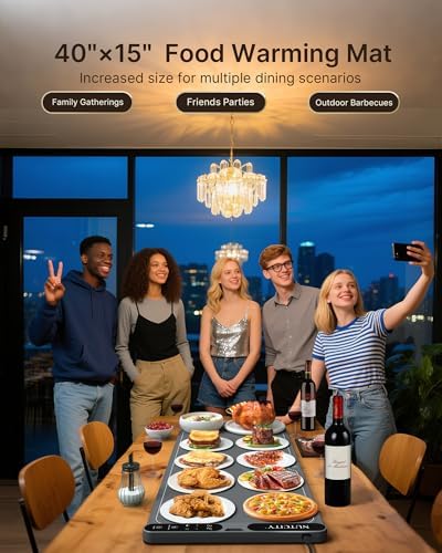 Warming Mat for Food Extra Large 40" x 15" with Insulation Pad - Image 2