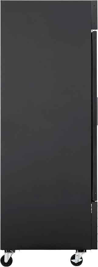 Kratos Commercial Three Door Merchandising Refrigerator, Large Swing Glass Door Black Mobile Display Refrigerator for Markets and C Stores, 78" Wide, LED Lighting, 115V (67K-212)