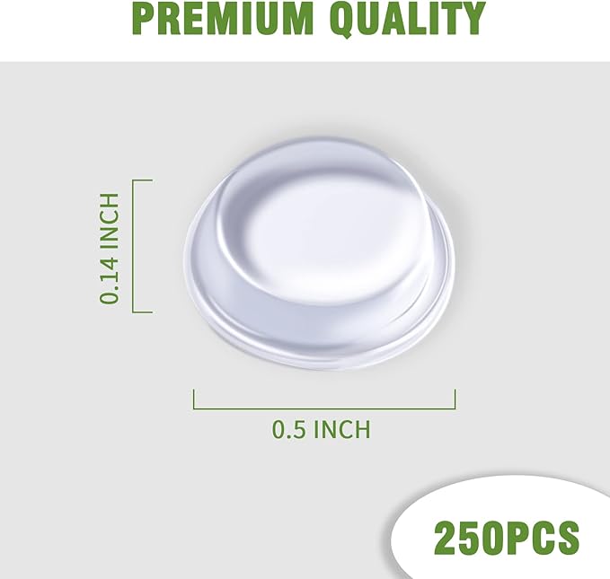 Super High Viscosity Cabinet Door Bumpers -250 pcs 1/2”Diameter Clear Adhesive Pads New PU Material Glass Hardware Bumpers for Drawers, Glass Tops, Small Furniture(250pcs)