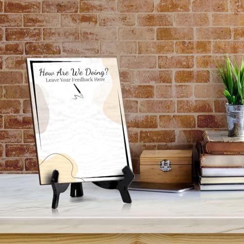 How Are We Doing? Leave Your Feedback Here 6x8 Dry Wipe Table Sign Easy Installation | Restaurant & Bar | Customer Input | No Pen Included - Image 4