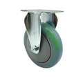 Service Caster Brand Replacement Caster for Uline Caster H-7449R - Stainless Steel Rigid Top Plate Caster with 5 Inch Green Polyurethane Wheel - Fits Carts and Platform Trucks H-6348