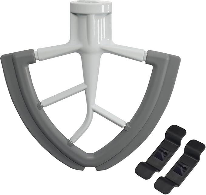 Flex Edge Beater For KitchenAid 4.5-5 Quart Tilt-Head Stand Mixers, Non-Stick Coated Blade Beater with Both-Sides Flexible Silicone Edges Bowl Scraper, Mixer Accessories Paddle Attachment