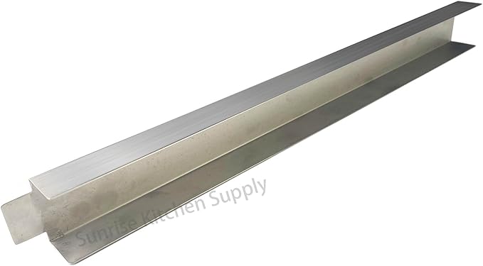 Sunrise Kitchen Supply Stainless Steel Heavy Duty 20 Gauge Deep Fryer Joining Strip/Connector (21 5/8"L x 2"W x 1 1/4"H)