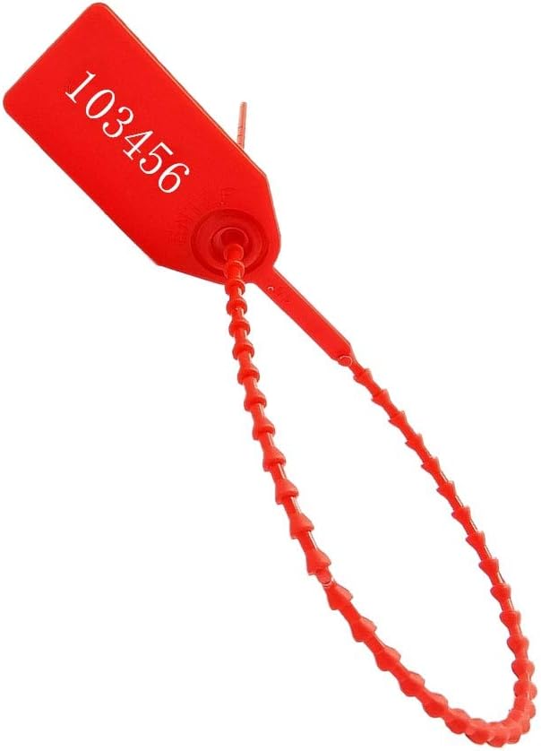 Plastic Security Tags Numbered Tamper Proof Seals Self Locking Zip Ties 9.84" Length (Pack of 500)