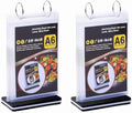 2Pcs Table Flip Menu Holder with 6 Pages Sleeve, 4" X 6" Tabletop Sign Signage Vertical Display Stand with Base, Acrylic PVC Rotating Poster Binders Rack, for Photo, Restaurant, Bar, Job Fair by AMUSCHAT