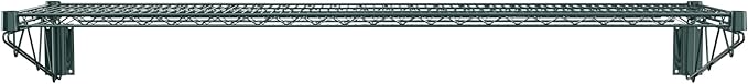 14" x 60" Green Epoxy Wire Wall Mount Shelf