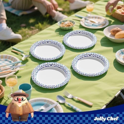 JOLLY CHEF 8.5 Inch Paper Plates, Disposable 300 Count Heavy Duty Plates - Image 7