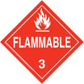 Class 3 Flammable Liquid Placard, Worded 25-pk. - 10.75" x 10.75" Removable Self Adhesive Economy Vinyl for Short-Term Applications, DOT Hazmat Compliant, J. J. Keller & Associates, Inc.