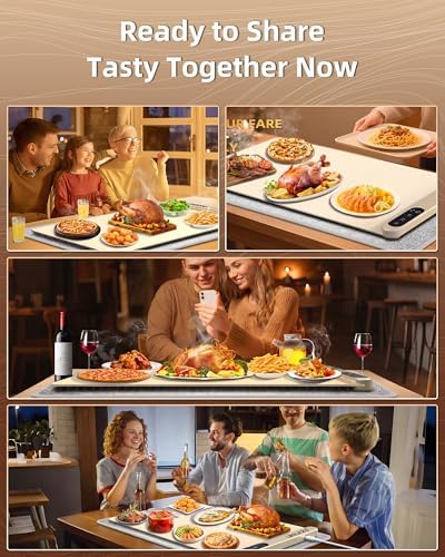 Warming Mat For Food 24"Dx16"W 500W Food Warming Mat Heat Resistant Pad Graphene 5s Rapid Food Warmers for Parties Buffet 6 Temp 6H Timer Chafing Dishes for Buffet,Auto Shut Off for Gatherings - Image 7