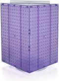 Azar Displays 701414-PUR Rotating Display Stand - 4-Sided Display Racks for Craft Shows - Peg Display Carousel (14” W x 14” D x 20” H) - Easy Assemble Revolving Display for Retail - Pegboard Organizer, purple by AzarDisplays