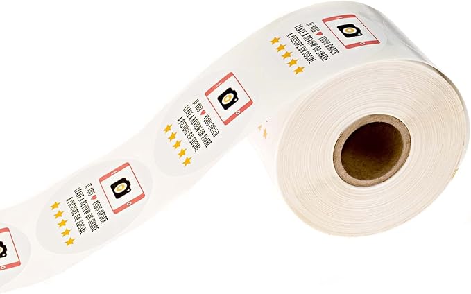 Love Your Order Leave A Review Labels / 500 Cheerful Round Stickers Roll / 2" Small Business Packaging Decals/Social Media Stickers