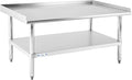 HALLY Stainless Steel Equipment Stand 28x48 Inches with Undershelf, NSF Commercial Prep & Work Table with Rear and Side Risers, Heavy Duty Grill for Kitchen, Bar, Restaurant, Home and Hotel