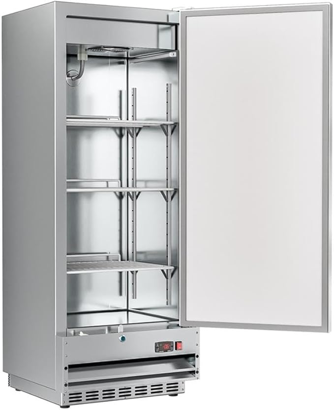 Pemberly Row 25 in. Commercial Stainless Steel 1-Door Reach-in Freezer in Silver