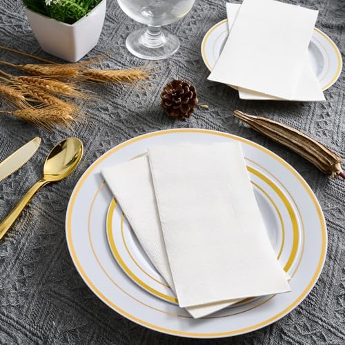 JOLLY CHEF 100 Pack 16 oz Disposable Printed Paper Drinking Cups with Lids，200 Pack Disposable Paper Napkins for Halloween, Wedding, Thanksgiving - Image 7