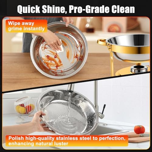 Chafing Dishes for Buffet 2Pack 4.5QT Round Stainless Steel Chafing Dish Set for Home Parties Catering Events Complete Buffet Warmer Set (Gold 2) - Image 6
